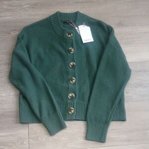 Quince Forest Green Cardigan Sweater